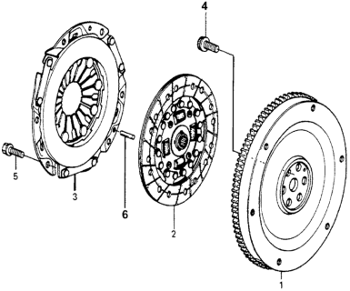 1983 Honda Accord Flywheel Diagram for 22100-PC2-682