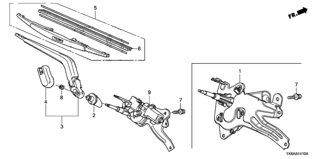 2013 Honda Fit Rear Wiper Diagram