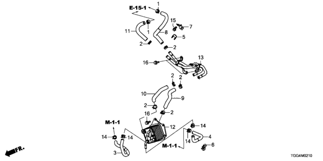 2018 Honda Civic Cooler, MTf Diagram for 25560-5DE-003