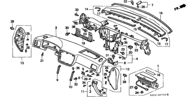 1997 Honda Civic Instrument Panel Diagram