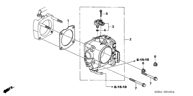 2006 Honda Accord Hybrid 4 Door HYBRID KA 5AT Throttle Body Diagram