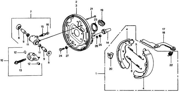 1979 Honda Civic 2 Door ** (1200) ** 4MT Rear Brake Shoe Diagram