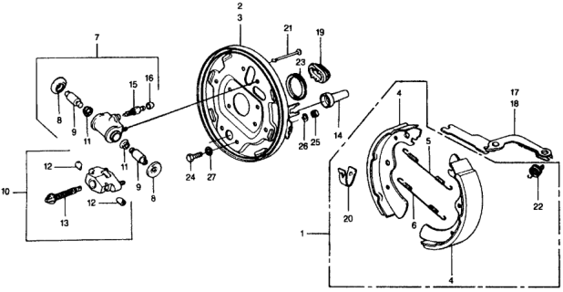 1979 Honda Civic Spring A, Brake Shoe Return Diagram for 43171-567-000