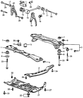 1984 Honda Accord Hanger, FR. (Lower) Diagram for 60873-SA5-670