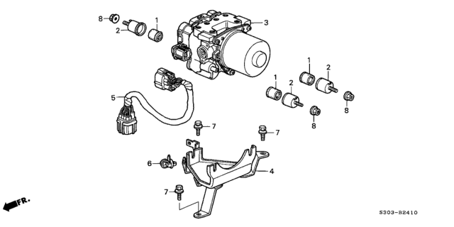 1997 Honda Prelude Cord, Abs Diagram for 57201-S30-003