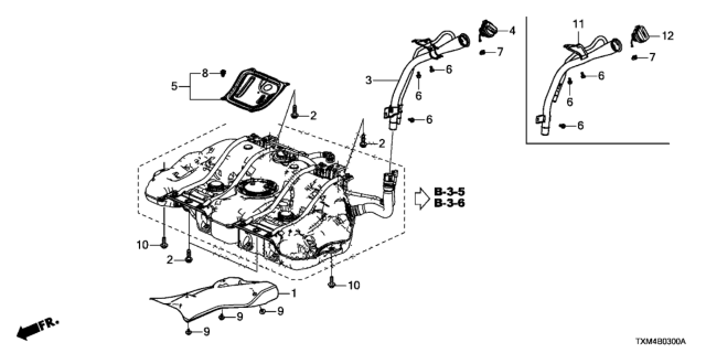 2020 Honda Insight Cap Complete Diagram for 17670-TRW-A01