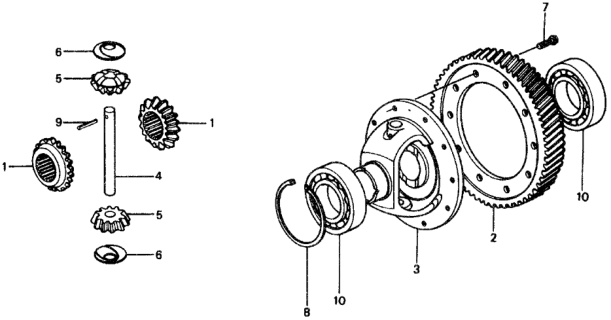 1976 Honda Civic 5 Door ** KL HMT HMT Differential Gear Diagram