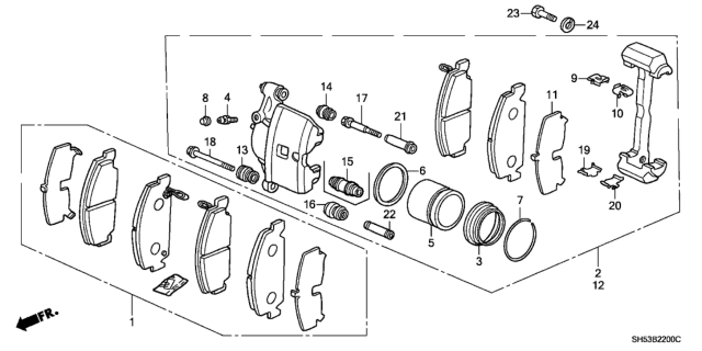 1988 Honda Civic Front Brake Caliper Diagram