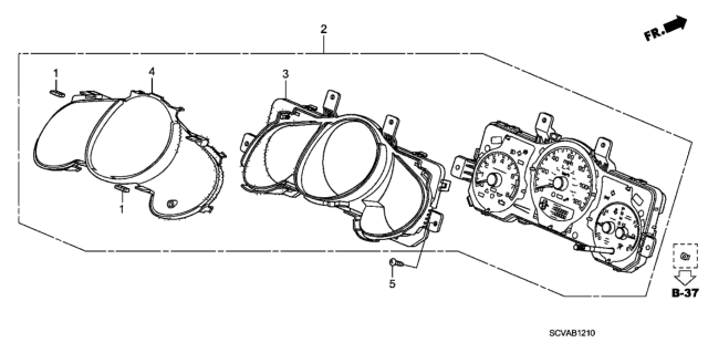 2007 Honda Element Meter Components (Denso) Diagram