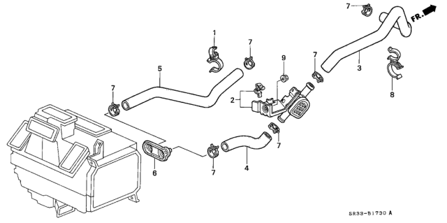 1994 Honda Civic 3 Door SI (ABS) KA 5MT Water Valve Diagram