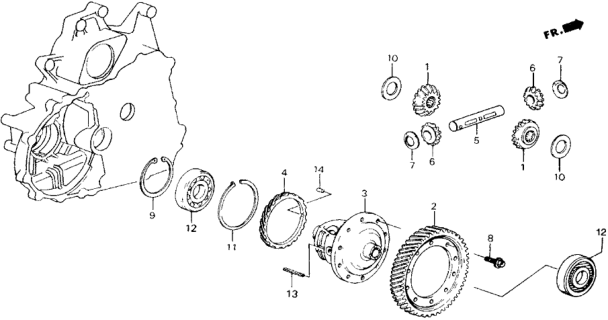 1989 Honda Accord AT Differential Gear Diagram