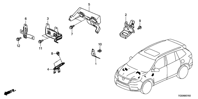 2020 Honda Passport Bracket Comp,Obd-2(With Diagram for 32152-TG7-A10