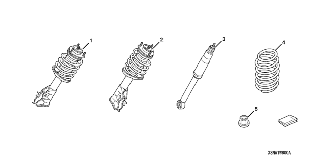 2009 Honda Civic 4 Door EX (NAVIGATION) KA 5AT Suspension Kit Diagram