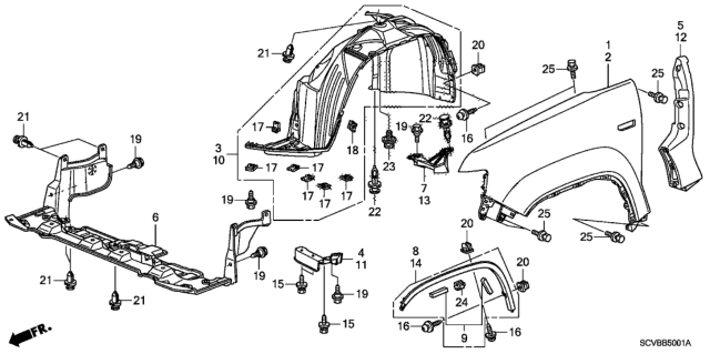 2011 Honda Element Front Fender Diagram