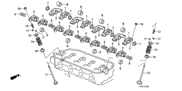 1991 Honda CRX Valve - Rocker Arm Diagram