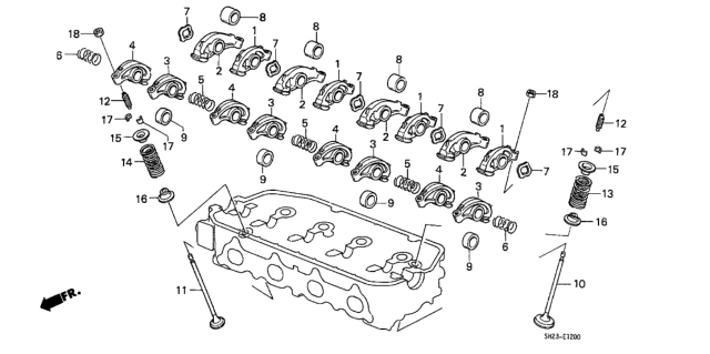 1989 Honda CRX Arm, In. Valve Rocker Diagram for 14610-PM8-A00