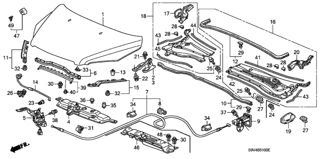 2004 Honda Pilot Hood Diagram