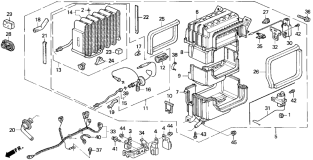 1994 Honda Prelude 2 Door S KA 5MT A/C Unit Diagram 2