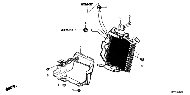 2021 Honda CR-V Hybrid Cooler Assembly-(Atf) Diagram for 25500-5TA-A01