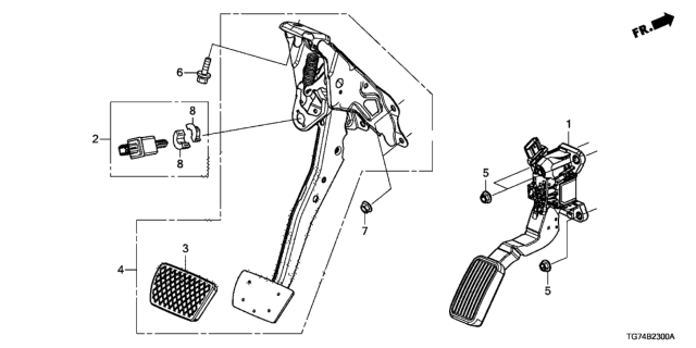 2016 Honda Pilot Pedal Diagram