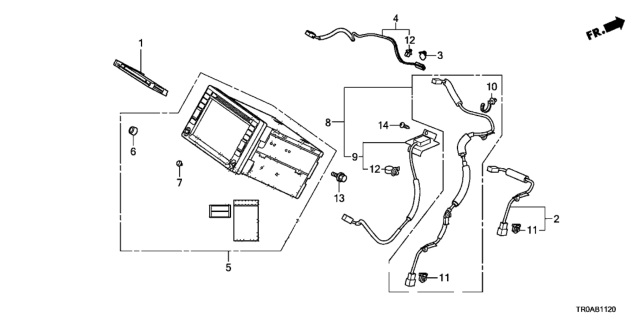 2013 Honda Civic 4 Door EX KA 5AT Navigation System - GPS Antenna Diagram
