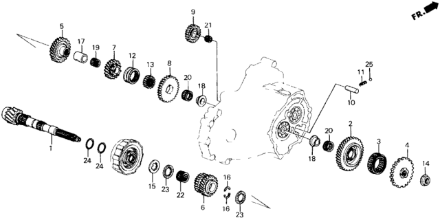 1990 Honda Prelude AT Countershaft Diagram