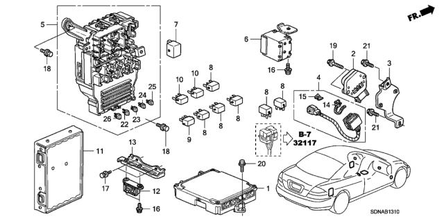 2007 Honda Accord Control Unit (Cabin) Diagram