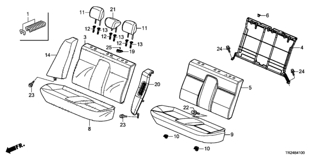 2015 Honda Civic Cover, Rear Seat-Back Trim (Warm Gray) Diagram for 82121-TT1-V01ZB