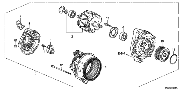 2012 Honda Accord Alternator (Denso) (V6) Diagram