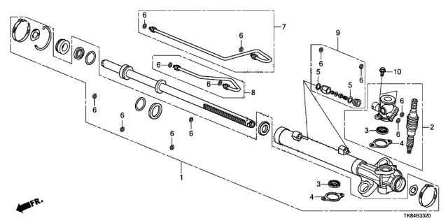 2017 Honda Odyssey P.S. Gear Box Components Diagram