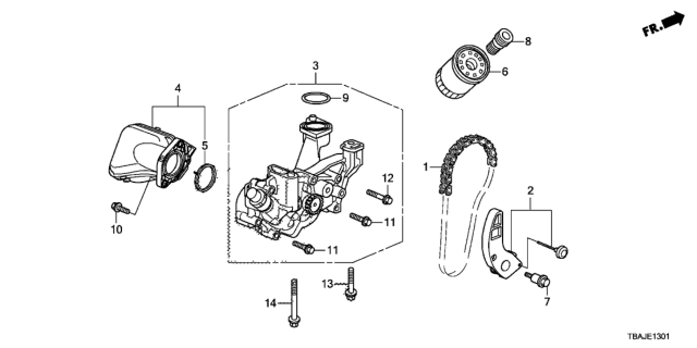 2018 Honda Civic Strainer, Oil Diagram for 15220-RPY-G02