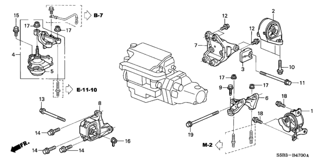 2005 Honda Civic Engine Mount Diagram