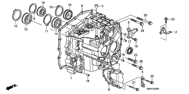2011 Honda Civic AT Transmission Case Diagram