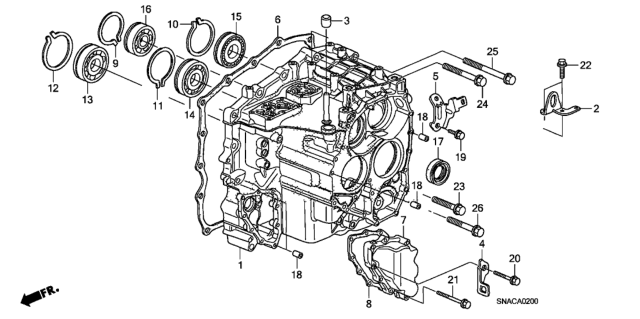 2010 Honda Civic AT Transmission Case Diagram