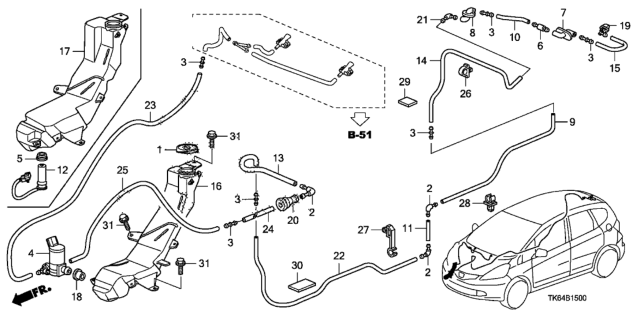 2009 Honda Fit Windshield Washer Diagram