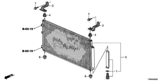 2014 Honda Odyssey A/C Condenser Diagram