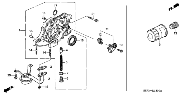 2003 Honda Civic Oil Pump - Oil Strainer Diagram