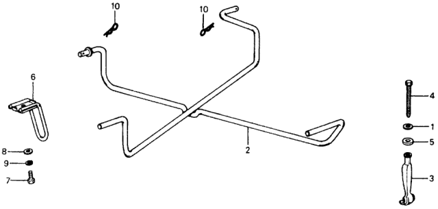 1975 Honda Civic Hanger, Carrier Diagram for 83902-663-000