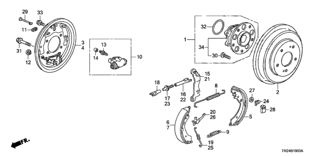 2013 Honda Civic Rear Brake (Drum) Diagram