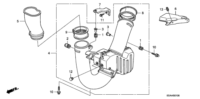 2007 Honda Accord Resonator Chamber (V6) Diagram