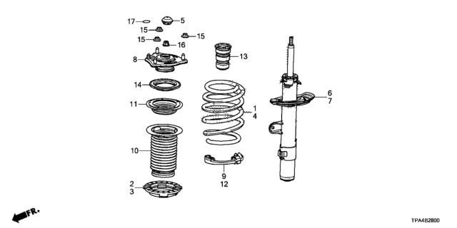 2020 Honda CR-V Hybrid Spring Right, Front Diagram for 51401-TPG-A51