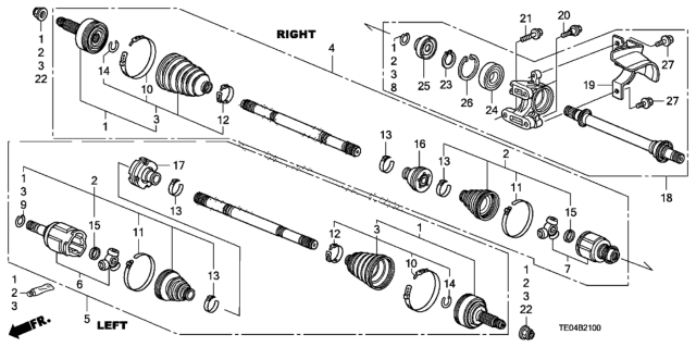 2009 Honda Accord Driveshaft - Half Shaft (L4) Diagram