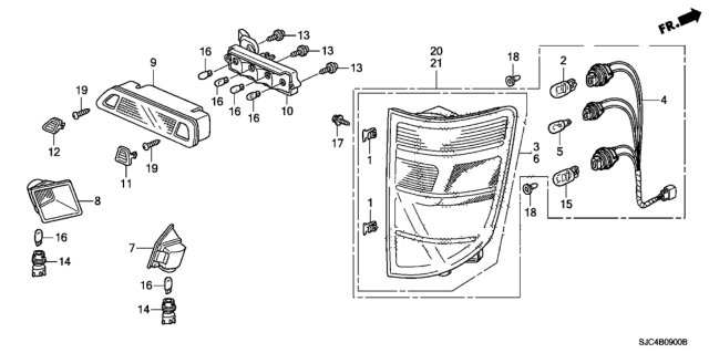 2006 Honda Ridgeline Taillight - License Light Diagram