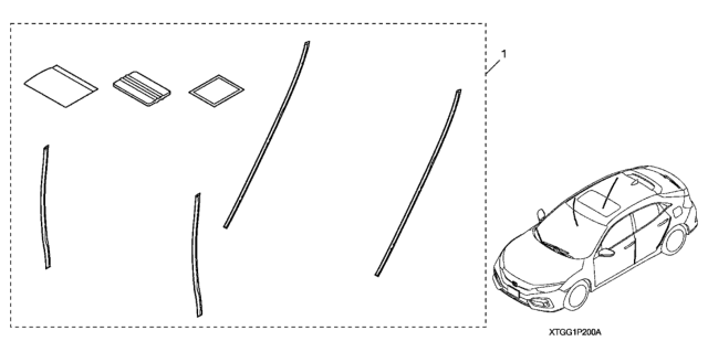 2017 Honda Civic Door Edge Film Diagram