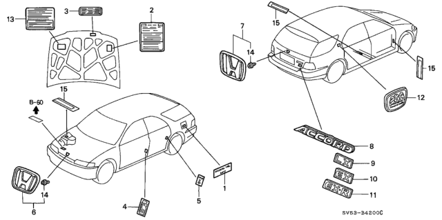 1996 Honda Accord Emblems Diagram