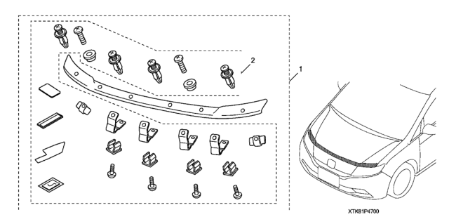 2013 Honda Odyssey Hardware Kit Diagram for 08P47-TK8-100R1