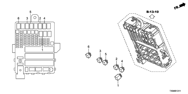 2013 Honda Fit EV 5 Door STD KL 1AT Control Unit (Cabin) Diagram 2