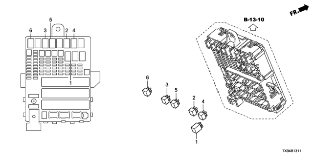 2014 Honda Fit EV Control Unit (Cabin) Diagram 2