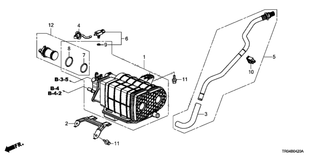 2012 Honda Civic Tube A, Drain Diagram for 17372-TR0-A01