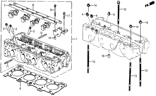 1984 Honda Civic 5 Door DX KA 5MT Cylinder Head Diagram